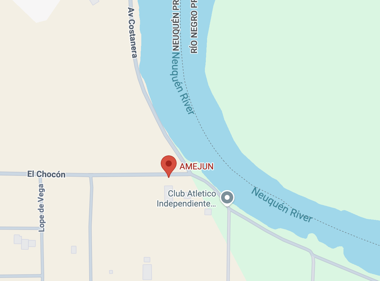 Mapa de ubicación del Complejo AMEJUN, El Chocón 3960, Neuquén